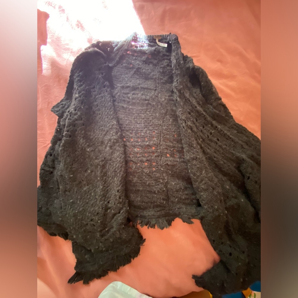 Free People Gray Knit Sweater